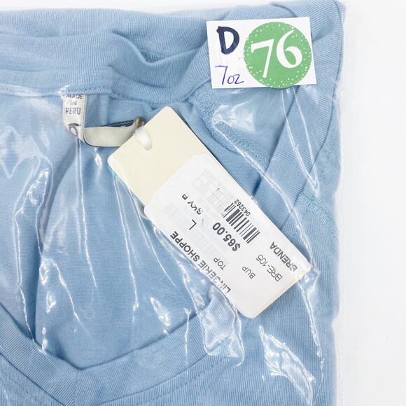 B Up BRENDA RELAXED SHORT SLEEVE RAGLAN TEE Lounge Sky Blue #BRE-105 XL NEW - Picture 6 of 9